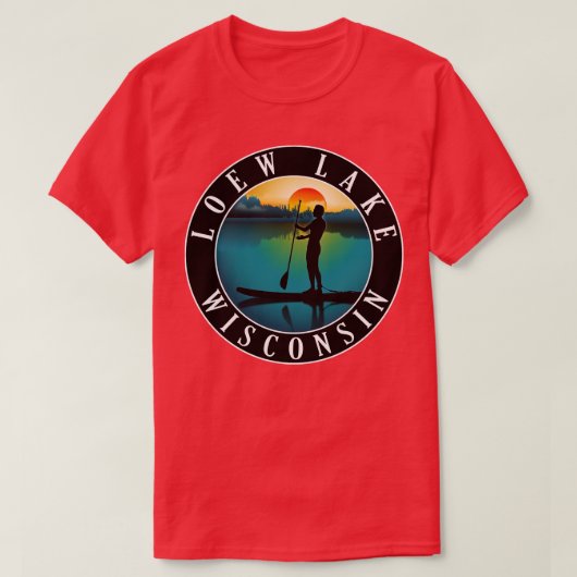 Loew Lake Wisconsin Paddleboarding T-Shirt (Design vorne)