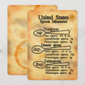 Löffel Backmaße Umrechnung US Flat Card (Vorne/Hinten)
