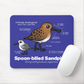 Löffel-berechnete Flussuferläufer-Statistiken Mousepad (Mit Mouse)