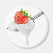 Löffel Erdbeerjogurt Magnet (Vorne)