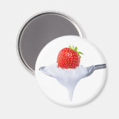 Löffel Erdbeerjogurt Magnet (Vorderseite/Rückseite)