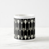 Löffel & Gabel - schwarzer Käfer Kaffeetasse (Mittel)
