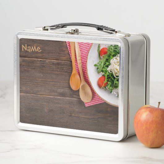 Löffel, Gabel und Gericht Metall Lunch Box (Beispiel)