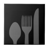 Löffel-Messer-Gabel-Grafik Fliese (Vorderseite)