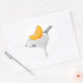 Löffel Pfirsich oder Aprikosenjogurt Runder Aufkleber (Umschlag)