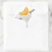 Löffel Pfirsich oder Aprikosenjogurt Runder Aufkleber (Tasche)