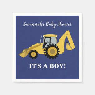 Löffelbagger-Bau-Jungen-Babyparty-Servietten Serviette