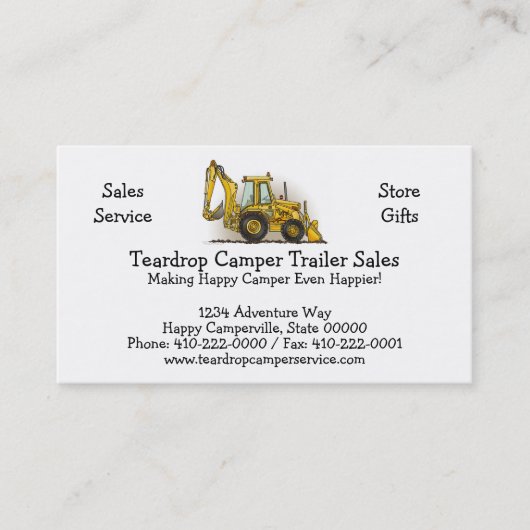 Löffelbagger-Betreiber Visitenkarte (Vorderseite)