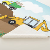 Löffelbagger und Kipper personalisiert Sherpadecke (3/4)