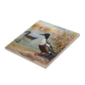 Löffelente duckt Vintage Illustration Fliese (Seite)