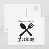 LÖFFELN FÜHRT ZU GABELN POSTKARTE (Vorne/Hinten)