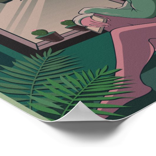 Lofi Anime Art Sad Girl Vermisst Jemand Poster (Ecke)