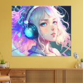 LoFi Anime Girl Art Leinwanddruck (Insitu (Wohnzimmer))