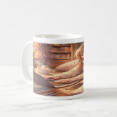 Lofi Anime Mädchen studiert mit Kaffee Wraparound  Kaffeetasse (Vorderseite Links)