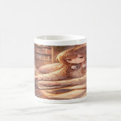 Lofi Anime Mädchen studiert mit Kaffee Wraparound  Kaffeetasse (Mittel)