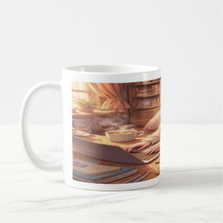 Lofi Anime Mädchen studiert mit Kaffee Wraparound  Kaffeetasse