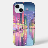 Lofi City Night Light | Farbige Wasserfarbe Case-Mate iPhone Hülle (Rückseite)