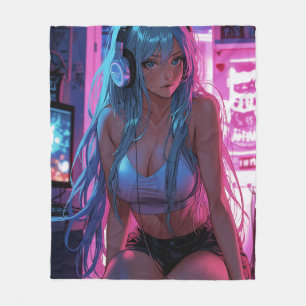 Lofi Gamer Girl   Chill Anime Aesthetic Fleecedecke