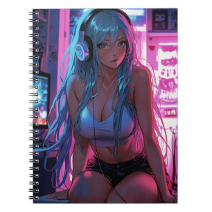 Lofi Gamerin   Chill Anime-Ästhetik Notizblock
