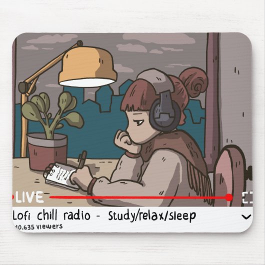Lofi Hiphop Chill Radio Mousepad (Vorne)