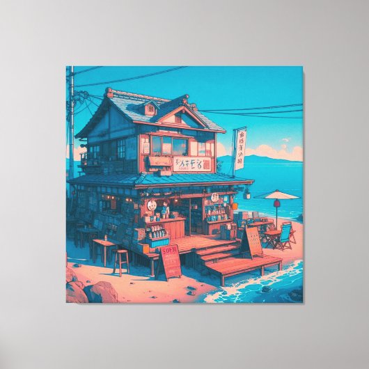 Lofi Träume am Meer Leinwanddruck (Vorderseite)