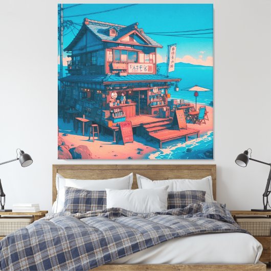 Lofi Träume am Meer Leinwanddruck (Insitu (Schlafzimmer))
