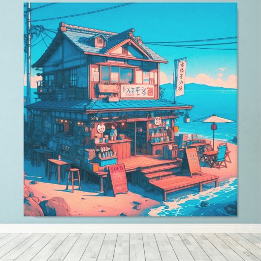 Lofi Träume am Meer Leinwanddruck (Insitu (Holzboden))