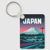 LoFi Vaporwave Retro 80er Japan Mount Fuji Schlüsselanhänger (Vorderseite)