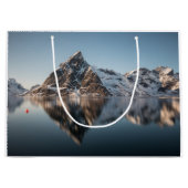 Lofoten Berglandschaft Foto Große Geschenktüte (Vorderseite)