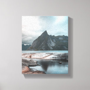 Lofoten Berglandschaft Foto Leinwanddruck