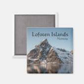 Lofoten Berglandschaft Foto Magnet (Vorderseite/Rückseite)