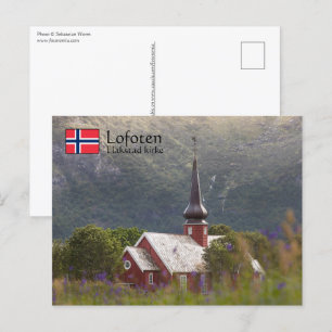 Lofoten Flakstad Church Postkarte