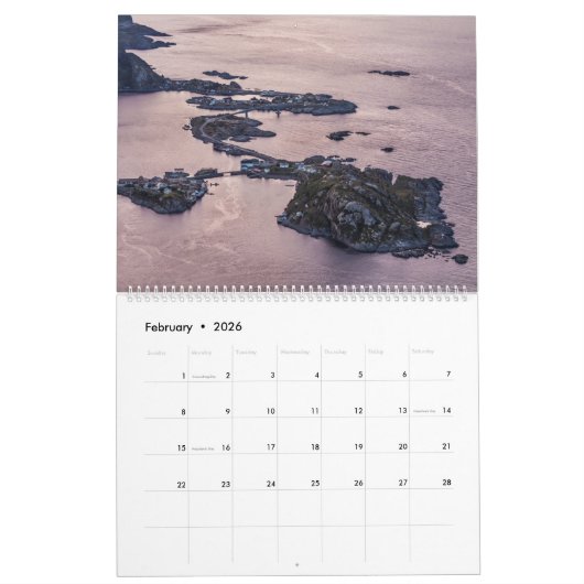 Lofoten Inseln 2026 Kalender (Feb 2026)