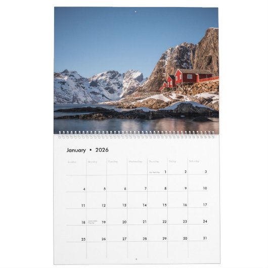 Lofoten Inseln 2026 Kalender (Jan 2026)