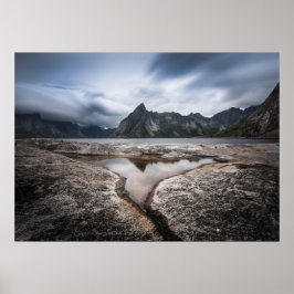 Lofoten Inseln Berglandschaft Foto Poster