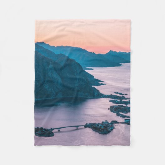 Lofoten Inseln Norwegen Fleecedecke (Vorderseite)