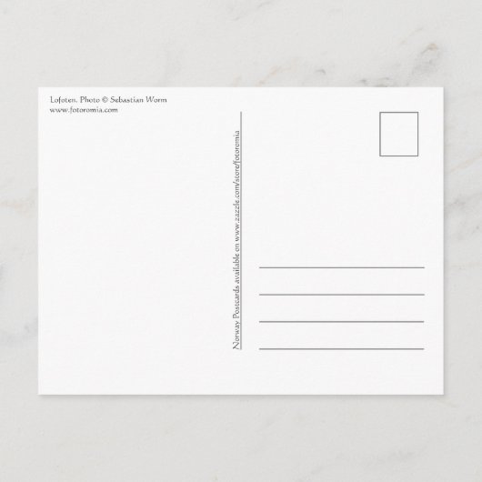 Lofoten Inseln Norwegen Postkarte (Rückseite)