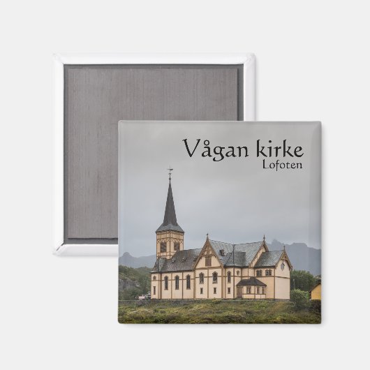 Lofoten Inseln Norwegen Vagan Church Magnet (Vorderseite/Rückseite)