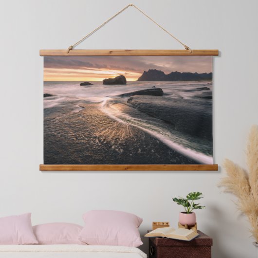 Lofoten Inseln Norwegen Wandteppich Mit Holzrahmen (Schlafzimmer)