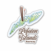 Lofoten Inseln, Norwegisches Skipposter. Aufkleber (Vorderseite)