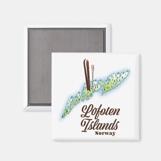 Lofoten Inseln, Norwegisches Skipposter. Magnet (Vorderseite/Rückseite)