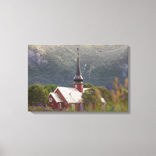 Lofoten Islands Flakstad Church Leinwanddruck
