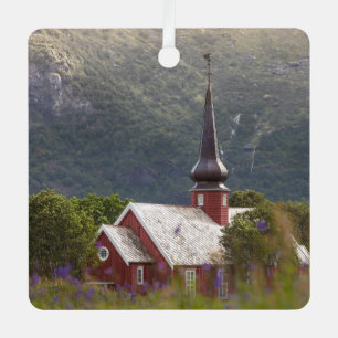 Lofoten Islands Flakstad Church Ornament Aus Metall