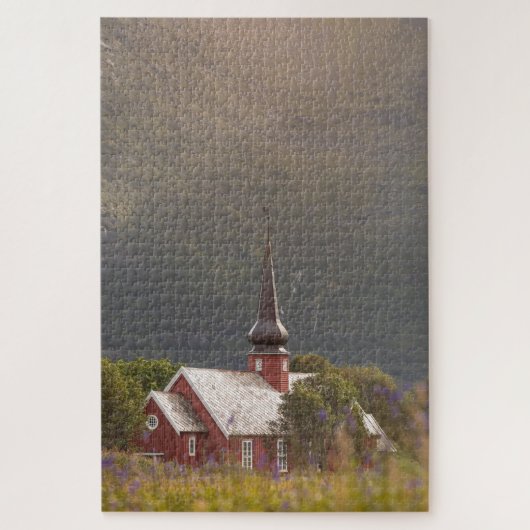Lofoten Islands Flakstad Church Puzzle (Vertikal)
