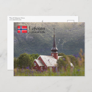 Lofoten Islands Flakstad Kirche Postcard Postkarte