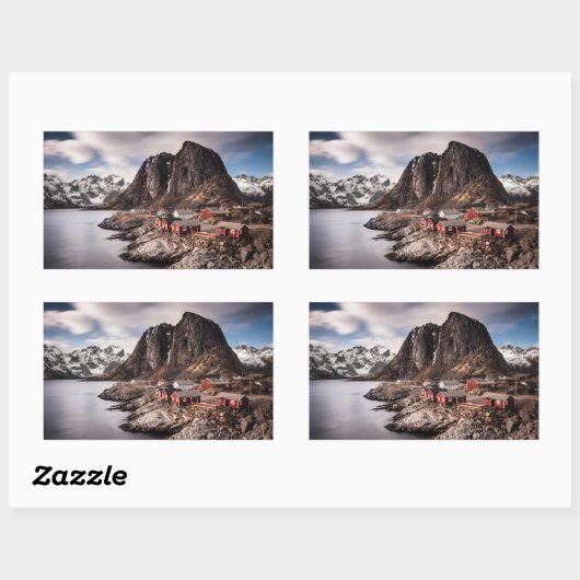 Lofoten Islands Norwegen Rechteckiger Sticker (Blatt)