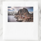 Lofoten Islands Norwegen Rechteckiger Sticker (Tasche)
