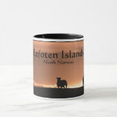 Lofoten Islands Sheep Nature Foto Tasse (Zentrum)