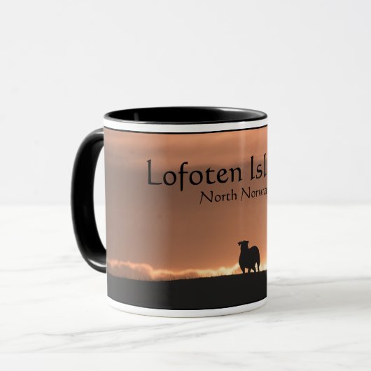 Lofoten Islands Sheep Nature Foto Tasse (Vorderseite Links)