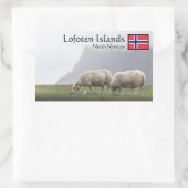 Lofoten Islands Sheep Rechteckiger Aufkleber (Tasche)